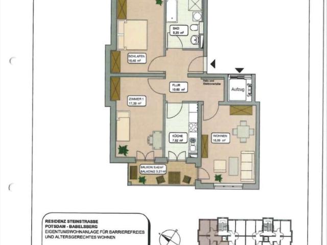 Lichtdurchlüftete 3 Zimmer Wohnung in Potsdam