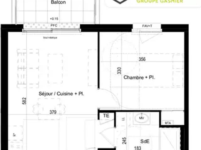 Liffré 35340 Achat / Vente appartement 2 pièces t2 au dernier étage
