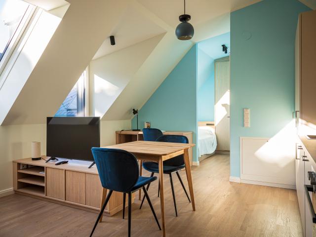 Light filled and airy living under the roof, fully furnished
