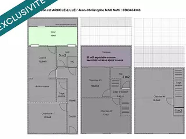 Lille 59000 Achat / Vente maison 6 pièces t6