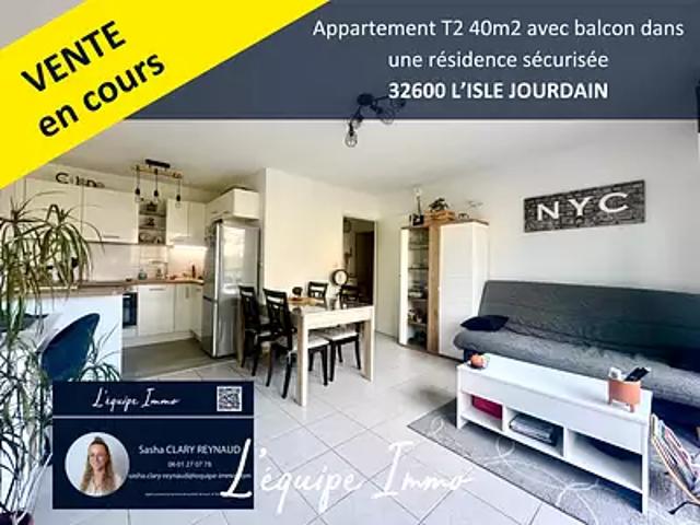 L'Isle Jourdain 32600 Achat / Vente appartement 2 pièces t2 au dernier étage