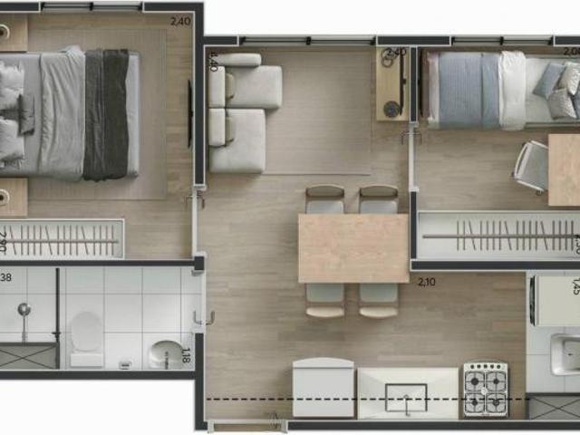 Livus Cupecê | Construtora Livus | Construção | 33 Metros | 02 Dormitórios | sem Varanda e Vaga