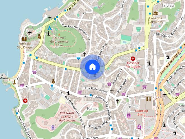 Locaçao de Flat com 1 quarto, mobiliado e climatizado na Avenida Princesa Isabel, Barra, Salvador