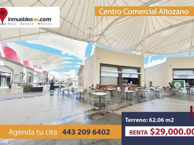LOCAL COMERCIAL EN RENTA EN ZONA GASTRONOMICA EN CENTRO COMERCIAL ALTOZANO