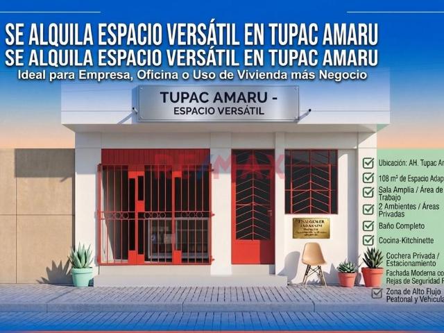 Local Comercial Y Vivienda: 108 M² En Ah Tupac Amaru – ¡Ideal Para Tu Negocio!