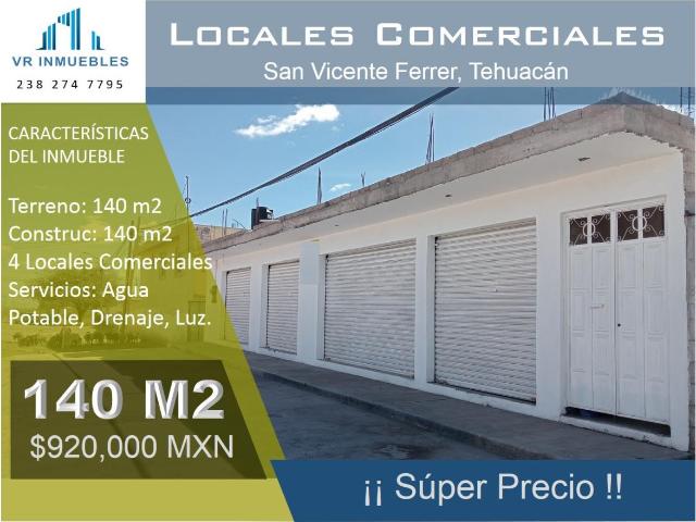 Local en venta en San Vicente Ferrer, Tehuacán, Puebla