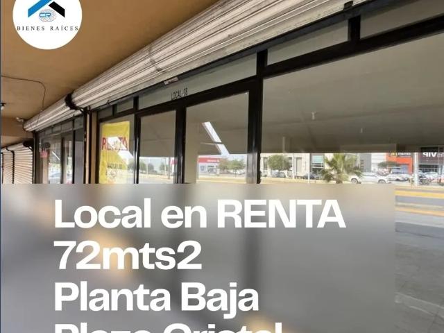 LOCAL EN RENTA EN PLAZA CRISTAL 72 MTS2