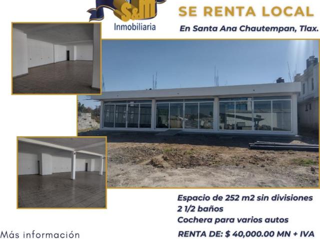 Local en renta en Santa Ana Chiautempan Centro, Chiautempan, Tlaxcala