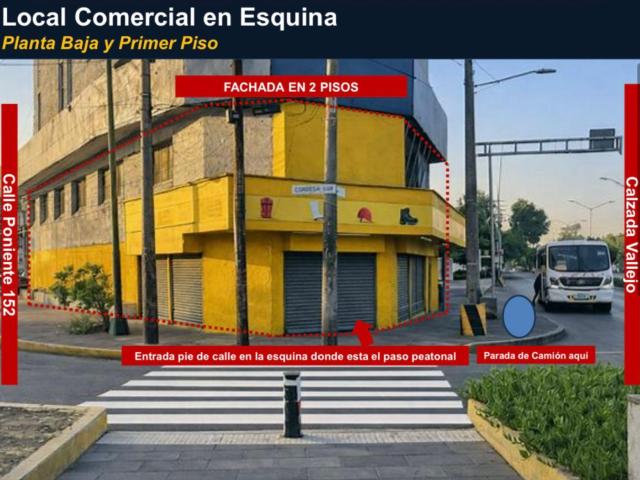 Local Renta Calzada Vallejo 1600 m2 Planta Baja y Primer Piso