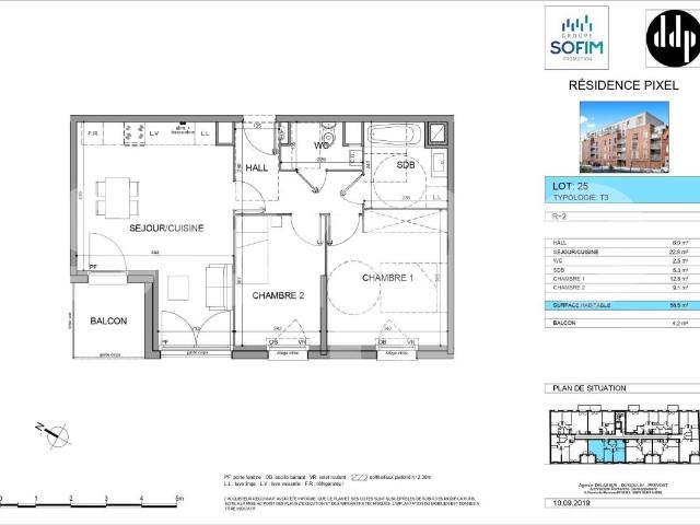 location t3 58 m² roubaix 59100