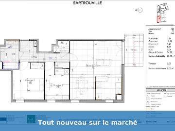 location t3 72 m² sartrouville 78500