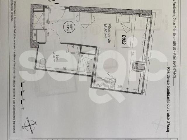 location t1 24 m² villeneuve d ascq 59650
