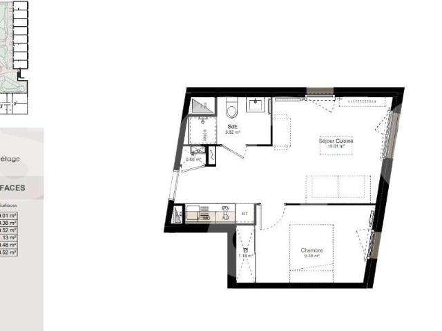location t2 33 m² saint andre lez lille 59350
