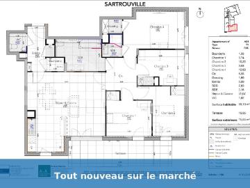 location t5 99 m² sartrouville 78500