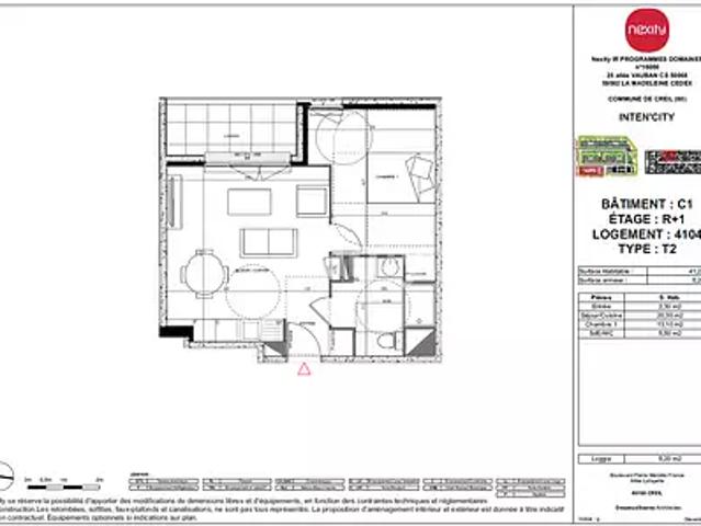 location appartement, 40.9 m² terrasse