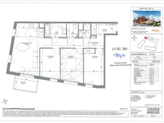 Location Appartement 4 pièces 78 m2 Saint André lez Lille