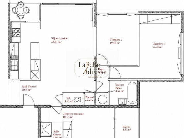 Location Appartement 4 pièces 83m² LA MADELEINE 59110