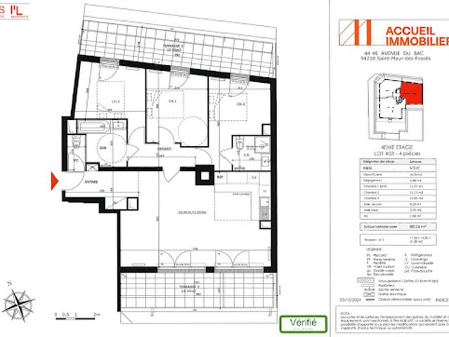 Location Appartement 4 pièces 88 m2 Saint maur des fosses