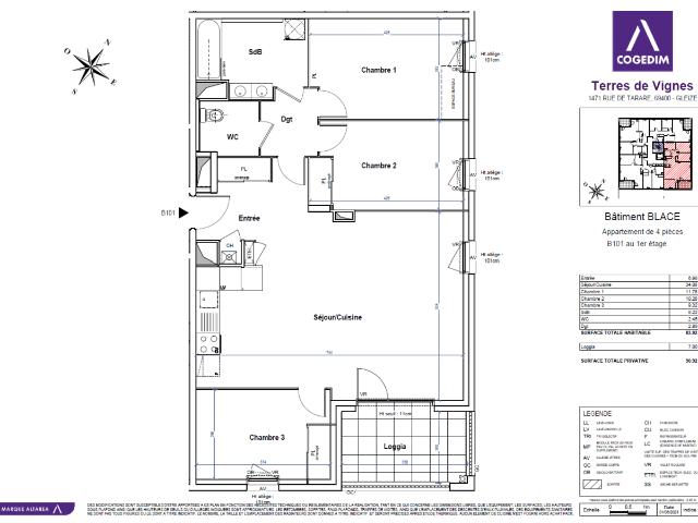 Location appartement 4 pièces GLEIZE 84m² à 935.69€/mois CDC Habitat