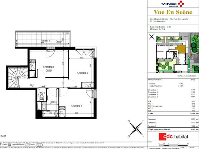 Location Appartement 5 pièces 112 m2 Meudon