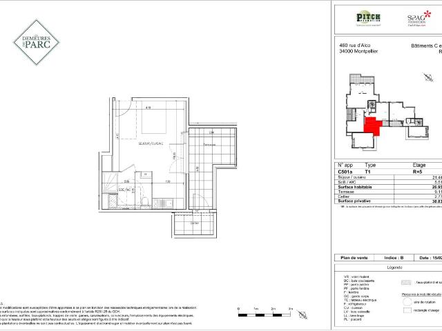 Location appartement 1 pièce MONTPELLIER 27m² à 496.92€/mois CDC Habitat