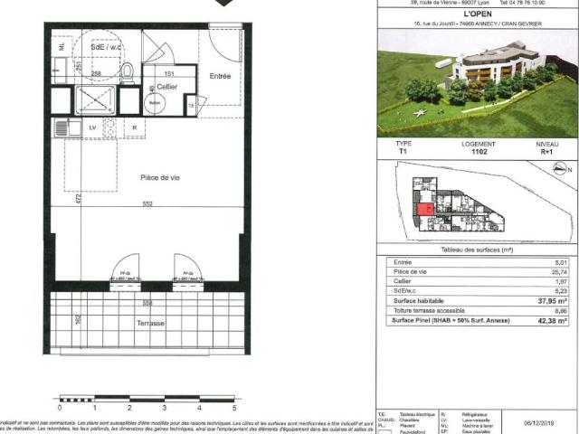 Location appartement 1 pièce ANNECY 37m² à 600.21€/mois CDC Habitat