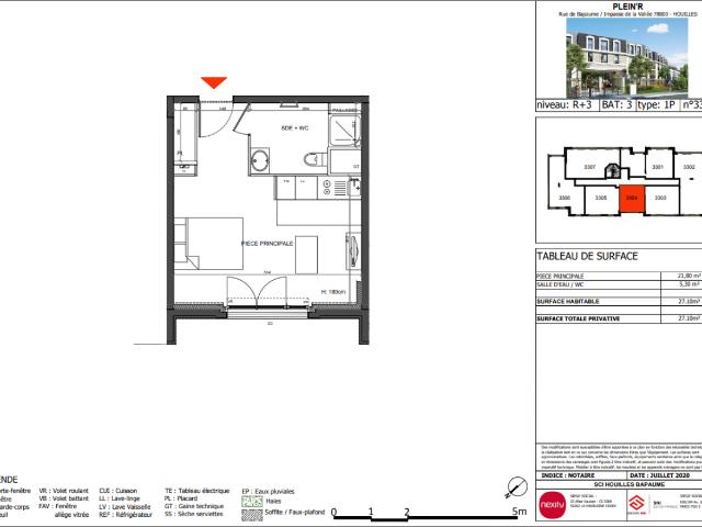 Location appartement 1 pièce HOUILLES 27m² à 655.56€/mois CDC Habitat