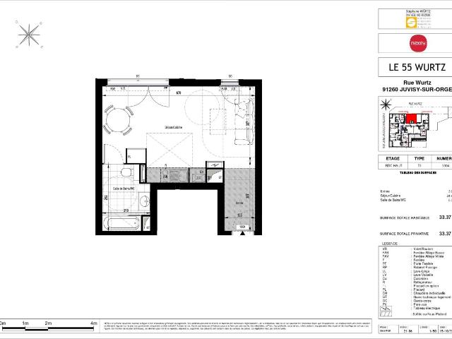 Location appartement 1 pièce JUVISY SUR ORGE 34m² à 744.38€/mois CDC Habitat