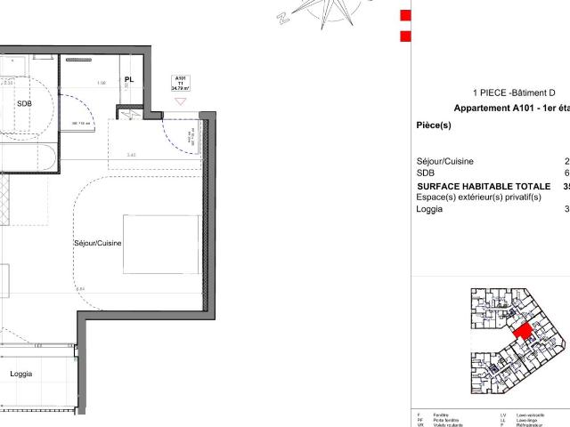 Location appartement 1 pièce SUCY EN BRIE 35m² à 747.54€/mois CDC Habitat