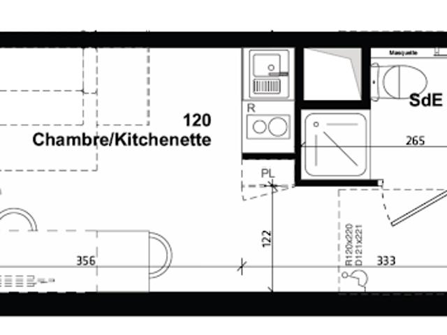 Location Appartement 1 pièce 18.6 m2 Montpellier