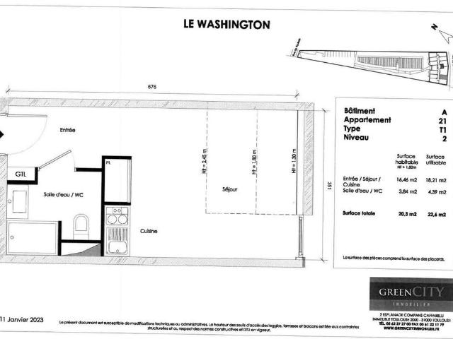 Location Appartement 1 pièce 20m² REIMS 51100