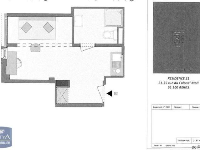 Location Appartement 1 pièce 21m² REIMS 51100