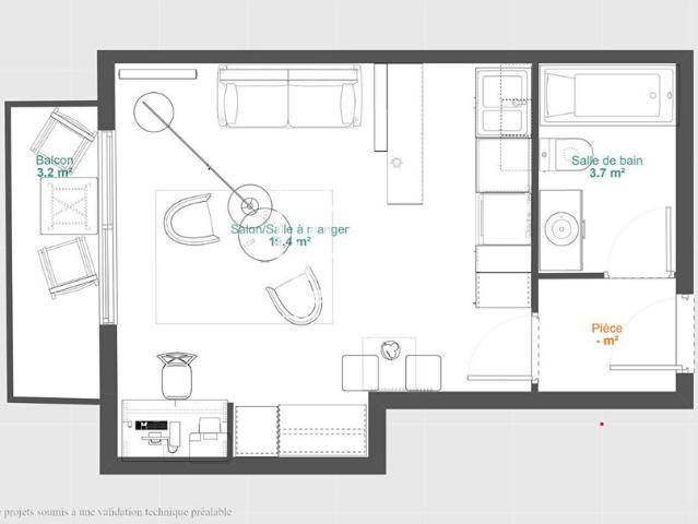 Location Appartement 1 pièce 23m²