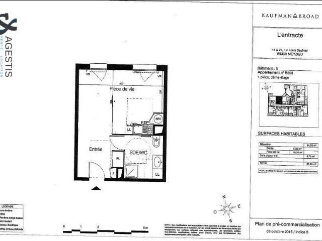Location Appartement 1 pièce 30m² MEYZIEU 69330