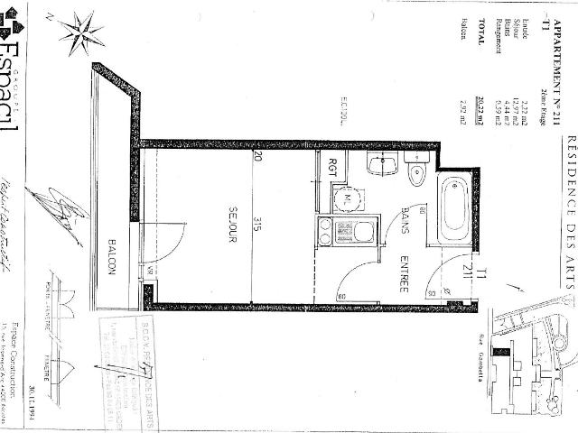 location appartement 20.22 m², nantes 44000loire atlantique