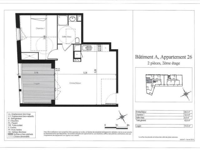 Location Appartement 2 pièces 43m² ST JORY 31790