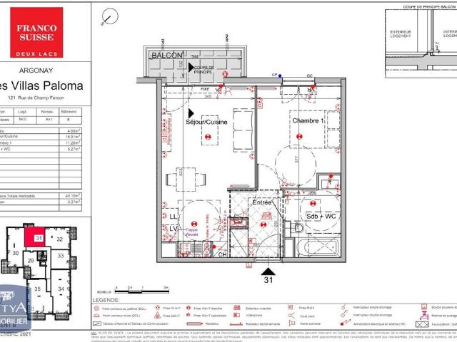 Location Appartement 2 pièces 40m² ARGONAY 74370