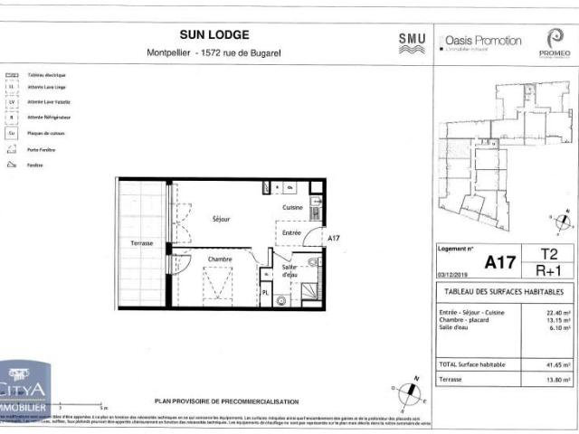 Location Appartement 2 pièces 41m² MONTPELLIER 34000