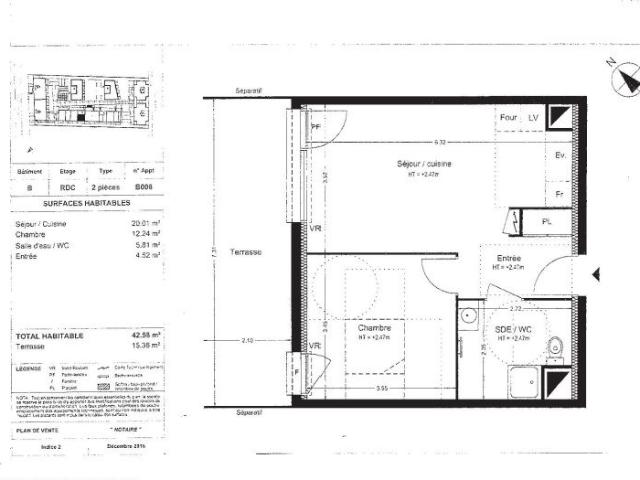 Location Appartement 2 pièces 42m² BALMA 31130