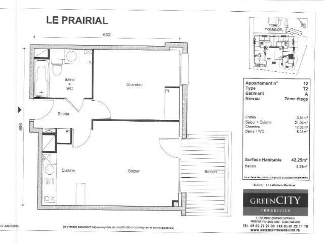 Location Appartement 2 pièces 42m² TOULOUSE 31200