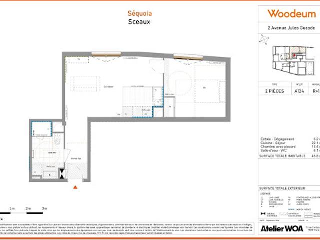 Location Appartement 2 pièces 47 m2 Sceaux
