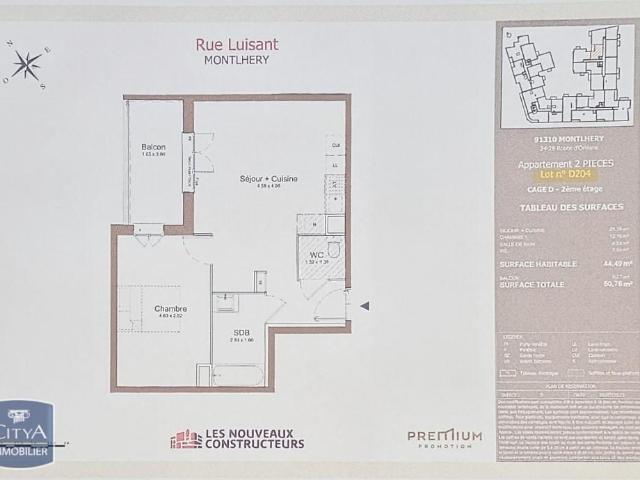 Location Appartement 2 pièces 44m² MONTLHERY 91310