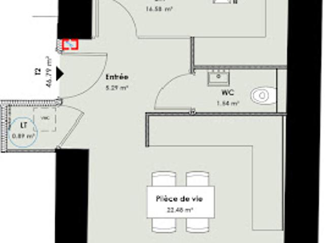 Location Appartement 2 pièces 45.9 m2 Lons le Saunier