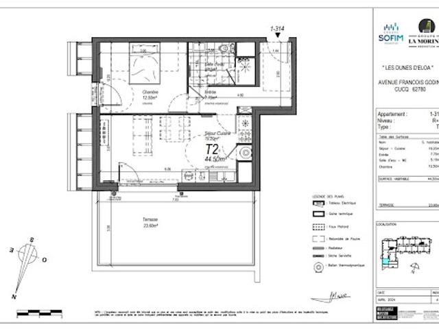 Location Appartement 2 pièces 45 m2 Cucq