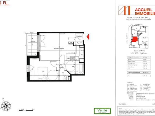Location Appartement 2 pièces 45 m2 Saint maur des fosses