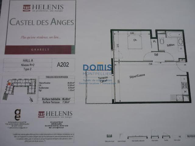Location Appartement 2 pièces 46.49 m2 Grabels
