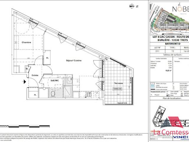 Location Appartement 2 pièces 46.69 m2 Trets