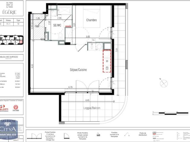 Location Appartement 2 pièces 46m² BEZIERS 34500