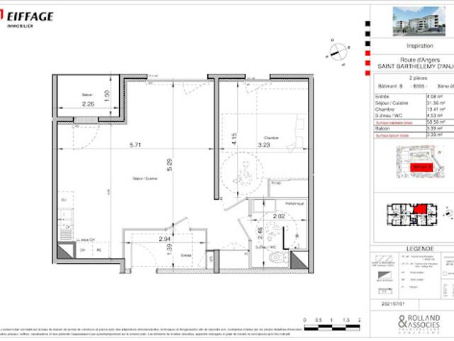 Location Appartement 2 pièces 54 m2 Saint Barthélemy d'Anjou