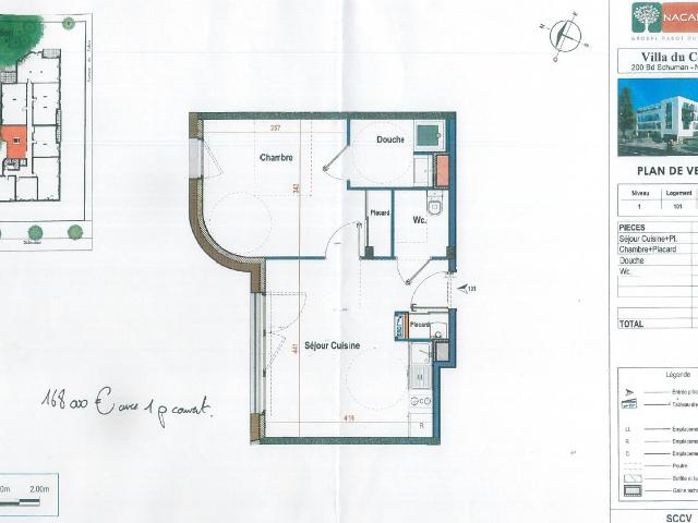 Location appartement 2 pièces, 38.56m², Nantes